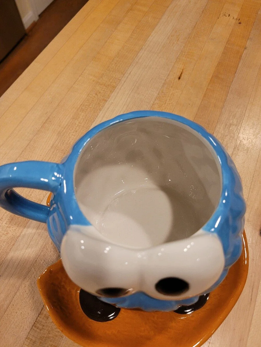 NEW Sesame Street Cookie Monster Ceramic Mug with Cookie Saucer